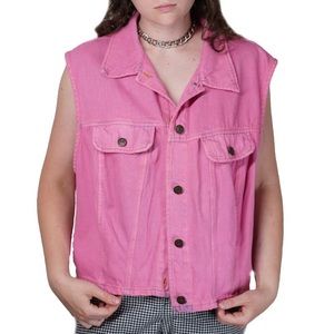 Vintage Pink Denim Vest